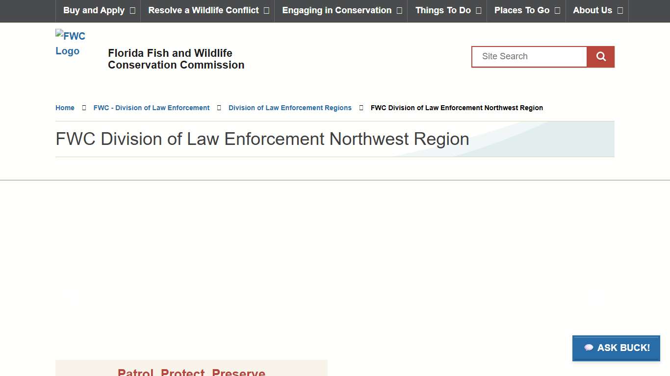 FWC Division of Law Enforcement Northwest Region FWC